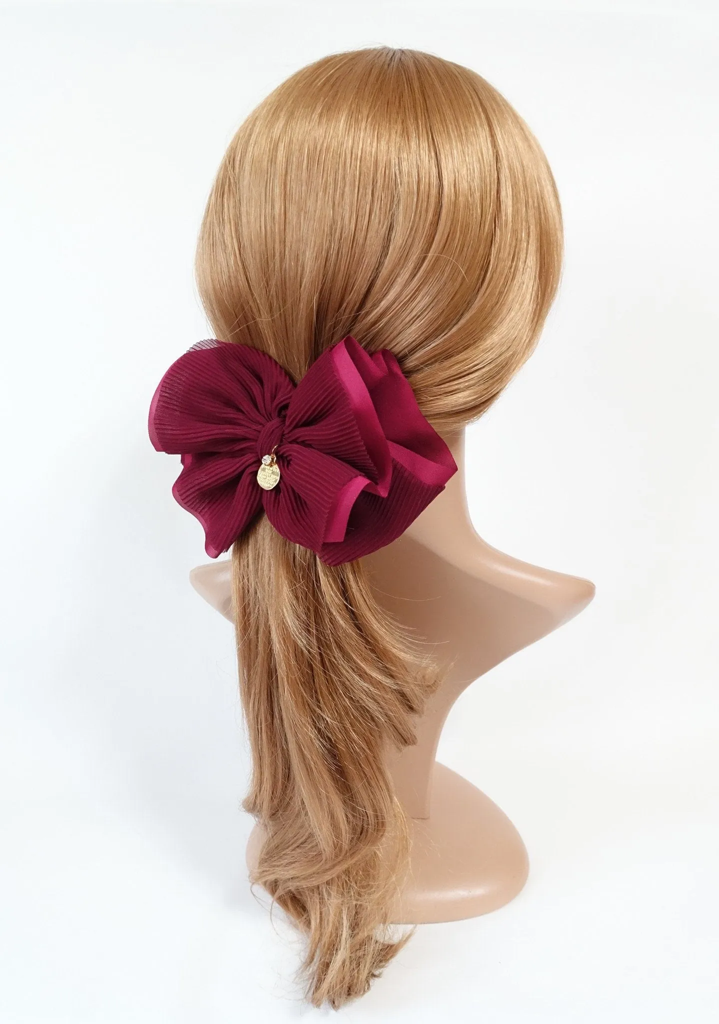 Pleat Layer Hair Bow French Hair Barrette Women Hair Accessories Big Bow hair Barrette