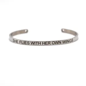 Power Bracelet - She Flies With Her Own Wings