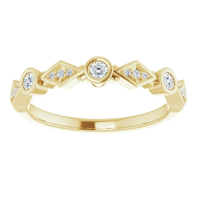 Round Diamond Alternating Anniversary Band