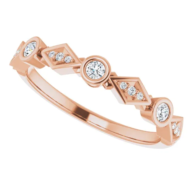 Round Diamond Alternating Anniversary Band