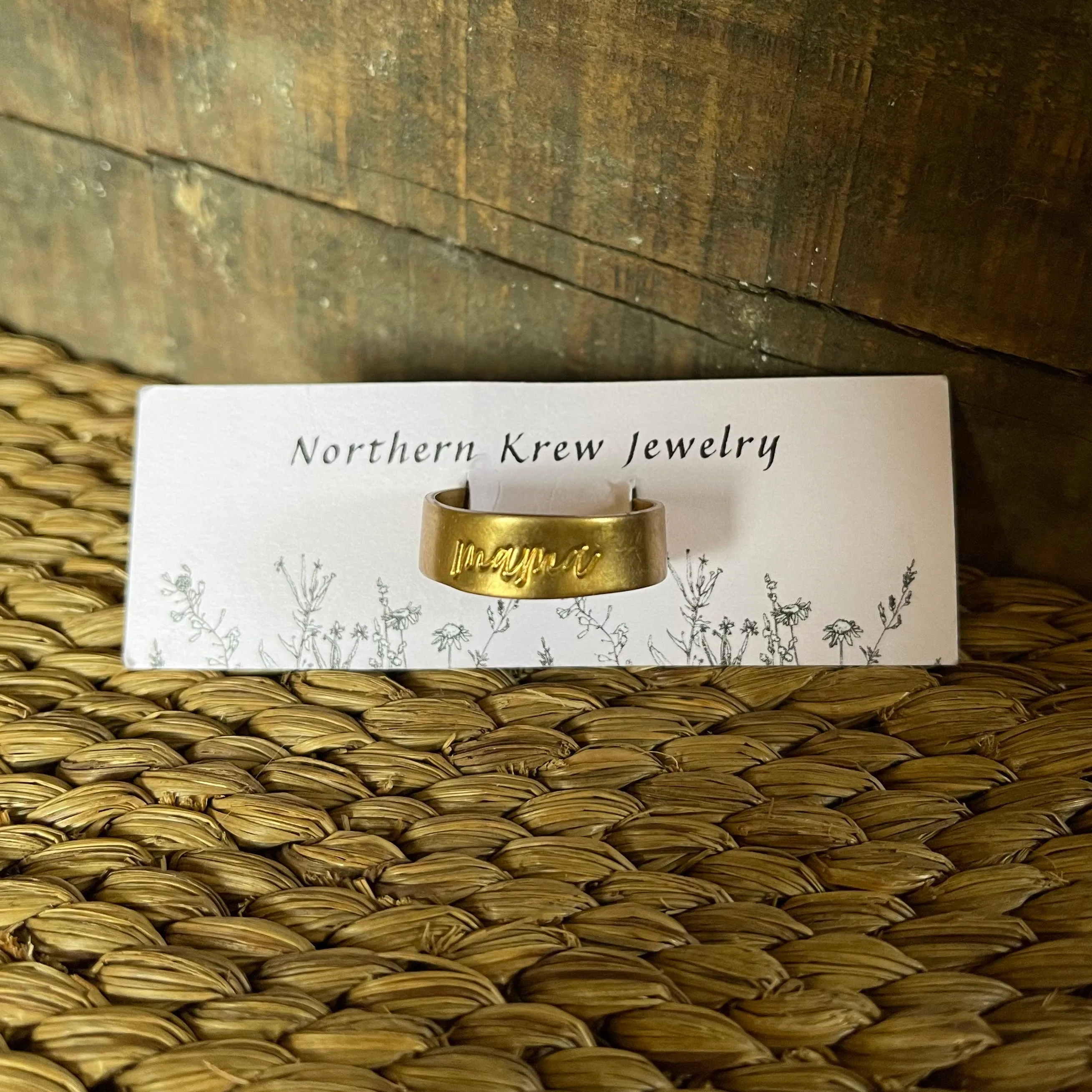 Stamped Thin Band Rings