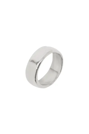 Thin Textured Band Silver