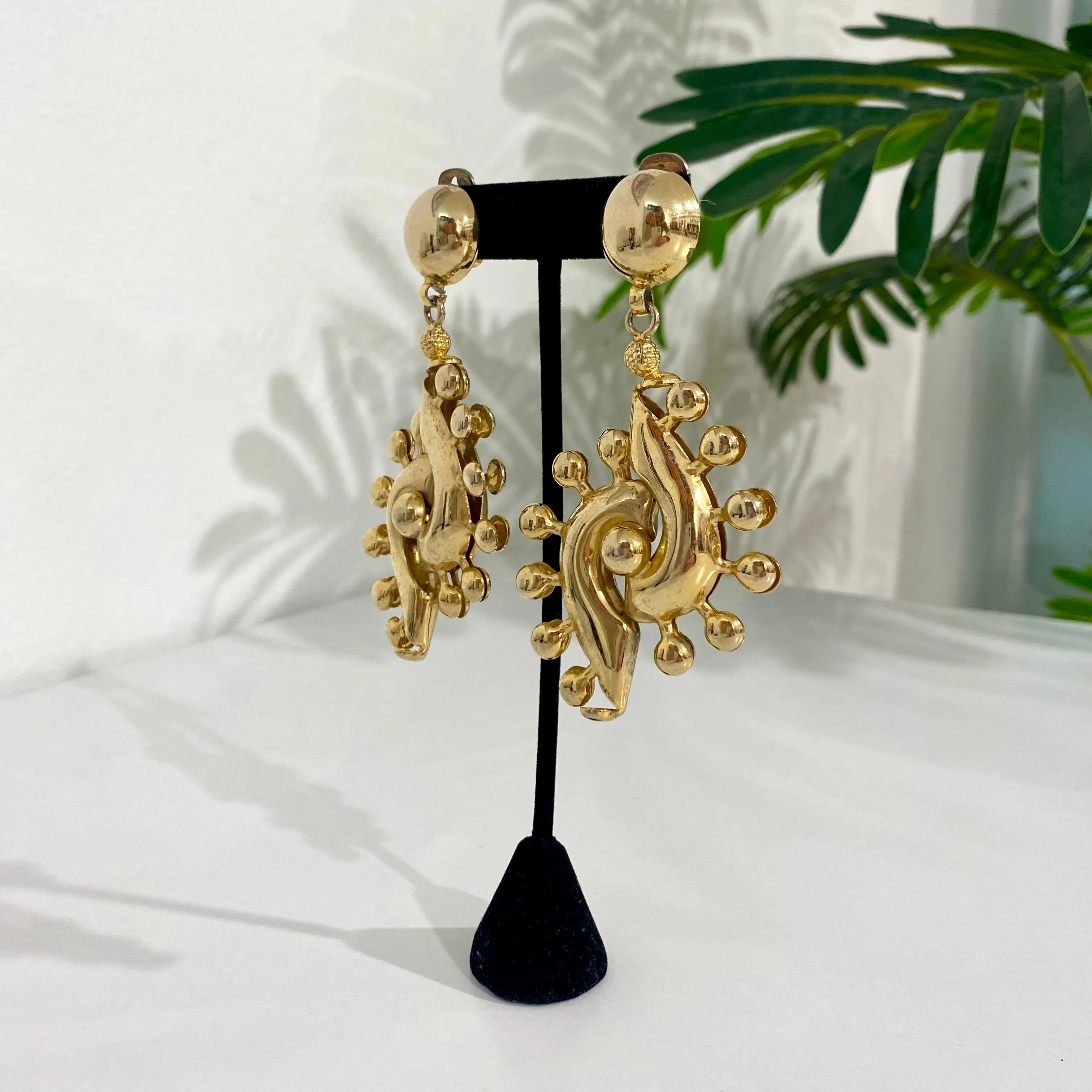 Vintage Oversize Gold Earrings